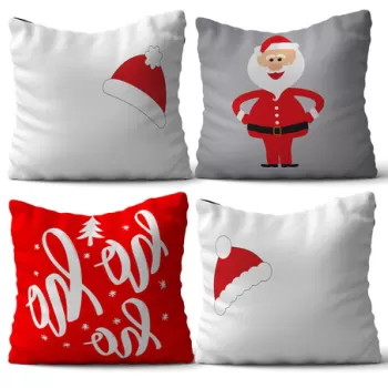 Set 4 perne decorative, NYXMAS10, 50% Bumbac / 50% Poliester, Multicolor imagine