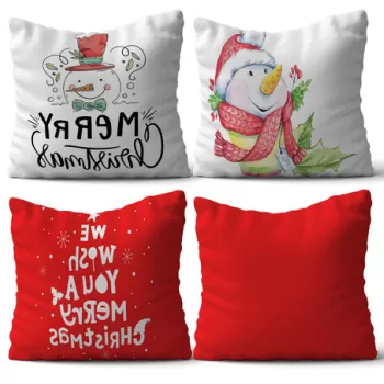 Set 4 perne decorative, NYXMAS17, 50% Bumbac / 50% Poliester, Multicolor imagine