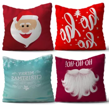 Set 4 perne decorative, NYXMAS20, 50% Bumbac / 50% Poliester, Multicolor imagine