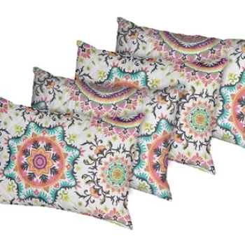Set 4 perne Kantha, microfibra matlasata Alcam, 50x70 cm imagine