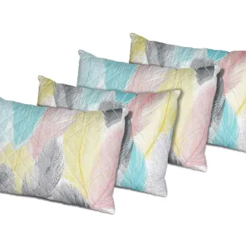 Set 4 perne Peacock, microfibra matlasata, 50x70 cm imagine