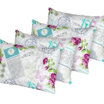 Set 4 perne Rose, microfibra matlasata Alcam, 50x70 cm imagine