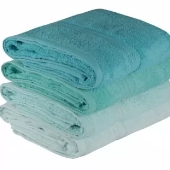 Set 4 prosoape de baie 70x140 cm, 100% bumbac, Hobby, aqua imagine