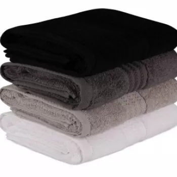 Set 4 prosoape de baie Moon, Hobby, 50 x 90 cm, 100% bumbac, alb/gri/negru imagine