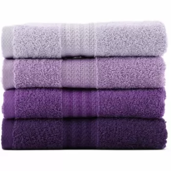 Set 4 prosoape de maini Lilac Delight, Hobby, 50 x 90 cm, 100% bumbac, mov imagine