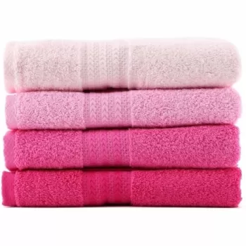 Set 4 prosoape de maini Pink Delight, Hobby, 50 x 90 cm, 100% bumbac, roz imagine