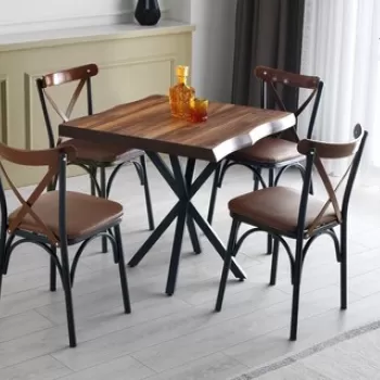 Set 4 scaune, Nmobb, Ekol 1332, 42 x 84 x 42 cm, metal, maro imagine