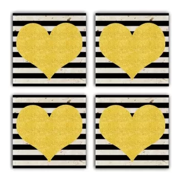Set 4 suporturi de pahar TBA426789100, Taylor, 10x10x1 cm, piatra, multicolor imagine
