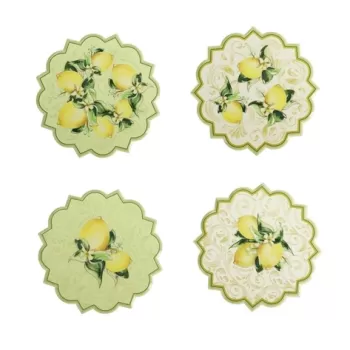 Set 4 suporturi pentru pahare Limoni, Brandani, 10.5 x 10.5 cm, ceramica imagine