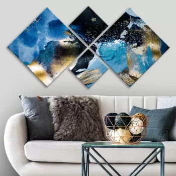 Set 4 tablouri decorative, 4MDF1007501149, MDF, Imprimat UV, Multicolor imagine