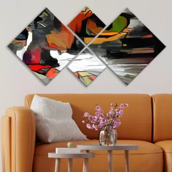Set 4 tablouri decorative, 4MDF1012329844, MDF, Imprimat UV, Multicolor imagine