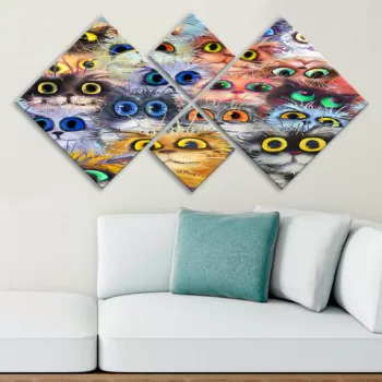 Set 4 tablouri decorative, 4MDF1019005447, MDF, Imprimat UV, Multicolor imagine