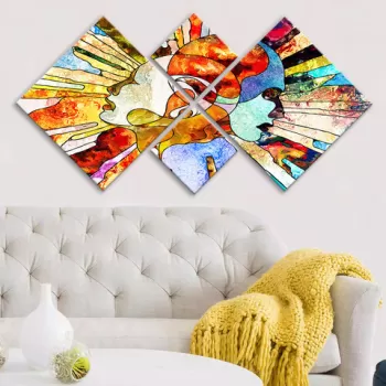 Set 4 tablouri decorative, 4MDF1021939786, MDF, Imprimat UV, Multicolor imagine