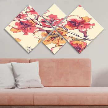 Set 4 tablouri decorative, 4MDF102352135, MDF, Imprimat UV, Multicolor imagine