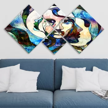 Set 4 tablouri decorative, 4MDF1027050745, MDF, Imprimat UV, Multicolor imagine