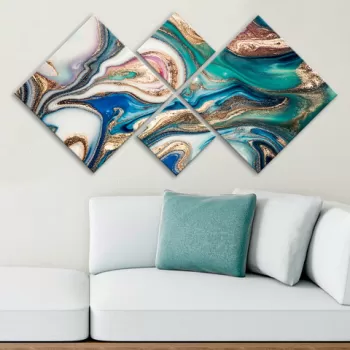 Set 4 tablouri decorative, 4MDF1033479244, MDF, Imprimat UV, Multicolor imagine