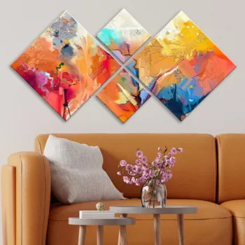 Set 4 tablouri decorative, 4MDF1040210842, MDF, Imprimat UV, Multicolor imagine