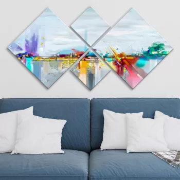 Set 4 tablouri decorative, 4MDF1041141790, MDF, Imprimat UV, Multicolor imagine