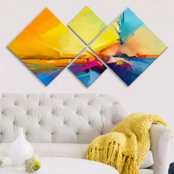 Set 4 tablouri decorative, 4MDF1044630916, MDF, Imprimat UV, Multicolor imagine