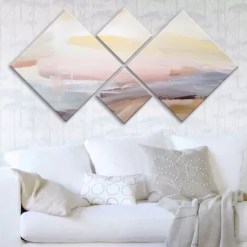 Set 4 tablouri decorative, 4MDF1053182372, MDF, Imprimat UV, Multicolor imagine