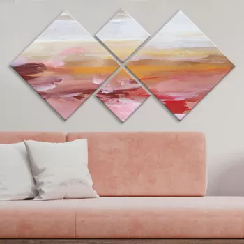 Set 4 tablouri decorative, 4MDF1056546683, MDF, Imprimat UV, Multicolor imagine