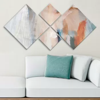 Set 4 tablouri decorative, 4MDF1056546707, MDF, Imprimat UV, Multicolor imagine