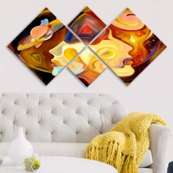 Set 4 tablouri decorative, 4MDF1069277036, MDF, Imprimat UV, Multicolor imagine