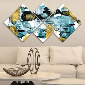 Set 4 tablouri decorative, 4MDF1082869937, MDF, Imprimat UV, Multicolor imagine