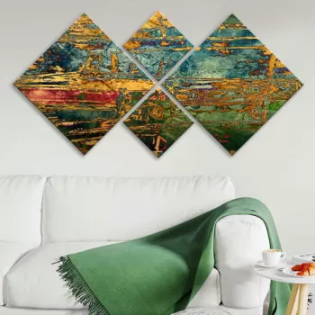Set 4 tablouri decorative, 4MDF10944245, MDF, Imprimat UV, Multicolor imagine