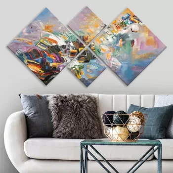 Set 4 tablouri decorative, 4MDF1099772342, MDF, Imprimat UV, Multicolor imagine