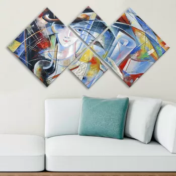 Set 4 tablouri decorative, 4MDF1101741152, MDF, Imprimat UV, Multicolor imagine