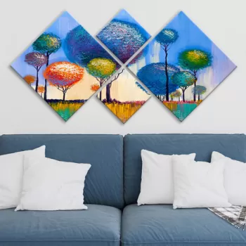 Set 4 tablouri decorative, 4MDF1113573101, MDF, Imprimat UV, Multicolor imagine