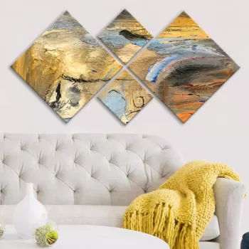 Set 4 tablouri decorative, 4MDF1119024503, MDF, Imprimat UV, Multicolor imagine