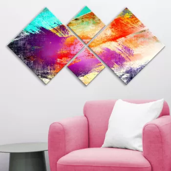 Set 4 tablouri decorative, 4MDF112001639, MDF, Imprimat UV, Multicolor imagine