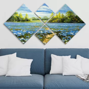 Set 4 tablouri decorative, 4MDF1128860, MDF, Imprimat UV, Multicolor imagine