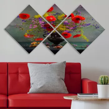 Set 4 tablouri decorative, 4MDF1137609692, MDF, Imprimat UV, Multicolor imagine
