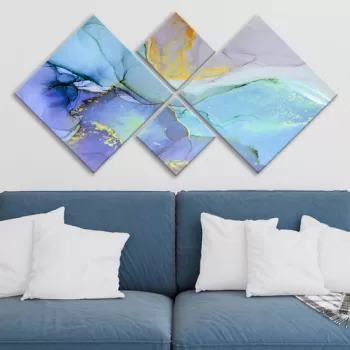 Set 4 tablouri decorative, 4MDF1151483585, MDF, Imprimat UV, Multicolor imagine