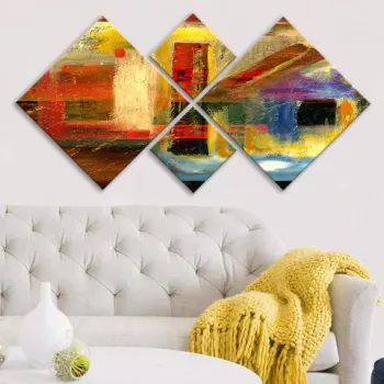 Set 4 tablouri decorative, 4MDF115681849, MDF, Imprimat UV, Multicolor imagine