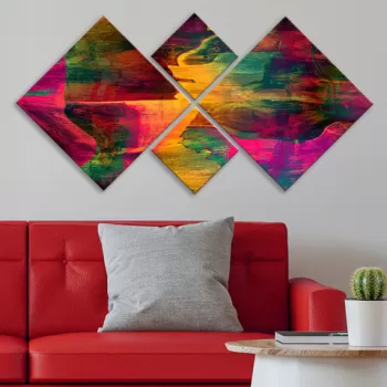 Set 4 tablouri decorative, 4MDF11661780, MDF, Imprimat UV, Multicolor imagine