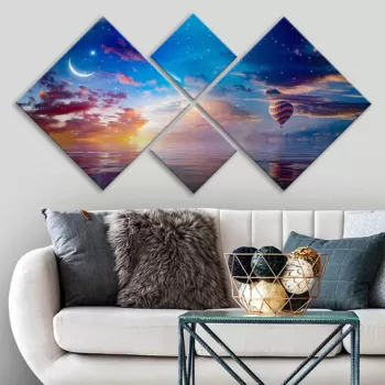 Set 4 tablouri decorative, 4MDF1166868406, MDF, Imprimat UV, Multicolor imagine