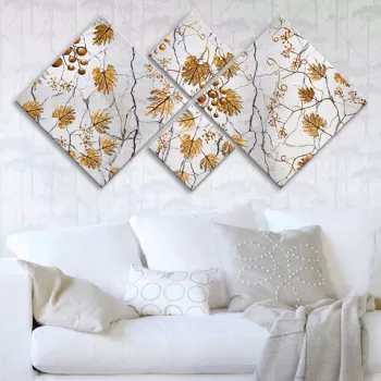 Set 4 tablouri decorative, 4MDF1220574133, MDF, Imprimat UV, Multicolor imagine