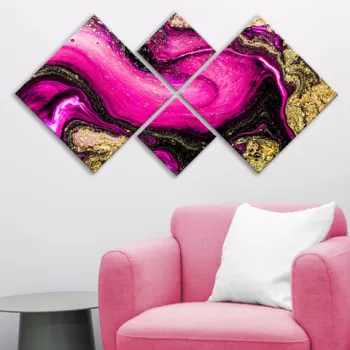 Set 4 tablouri decorative, 4MDF1229857033, MDF, Imprimat UV, Multicolor imagine