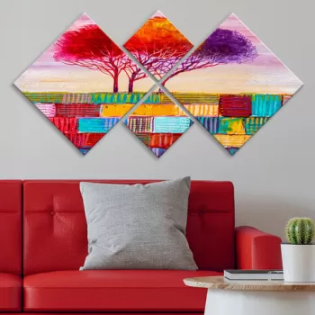 Set 4 tablouri decorative, 4MDF1238354392, MDF, Imprimat UV, Multicolor imagine