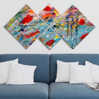 Set 4 tablouri decorative, 4MDF1266808, MDF, Imprimat UV, Multicolor imagine