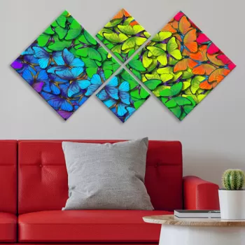 Set 4 tablouri decorative, 4MDF1270004971, MDF, Imprimat UV, Multicolor imagine