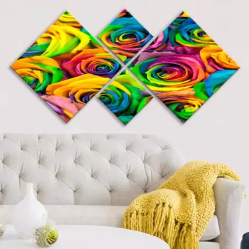 Set 4 tablouri decorative, 4MDF127274552, MDF, Imprimat UV, Multicolor imagine