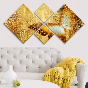 Set 4 tablouri decorative, 4MDF12768063, MDF, Imprimat UV, Multicolor imagine