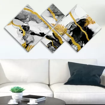 Set 4 tablouri decorative, 4MDF1281007012, MDF, Imprimat UV, Multicolor imagine