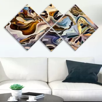 Set 4 tablouri decorative, 4MDF1302490105, MDF, Imprimat UV, Multicolor imagine