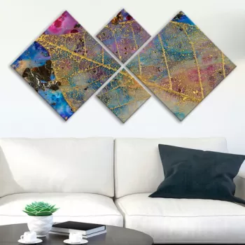 Set 4 tablouri decorative, 4MDF132235490, MDF, Imprimat UV, Multicolor imagine